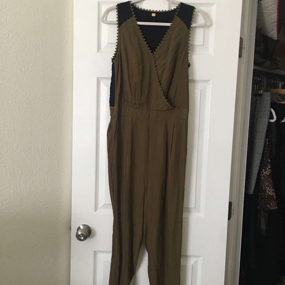 Olive Green and Black jumpsuit